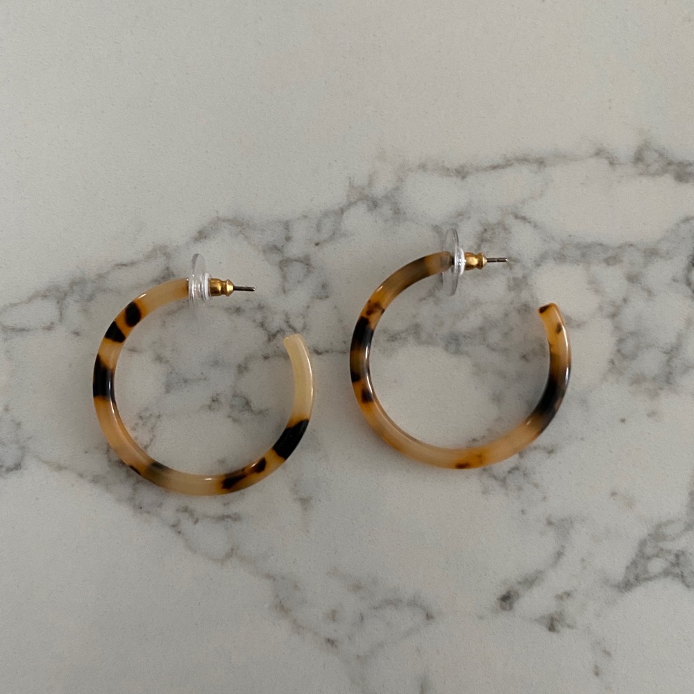Jcrew tortoise hoop earrings